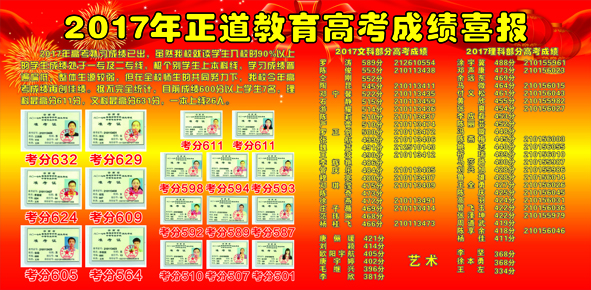 2017年正道教育高考成績喜報(bào)